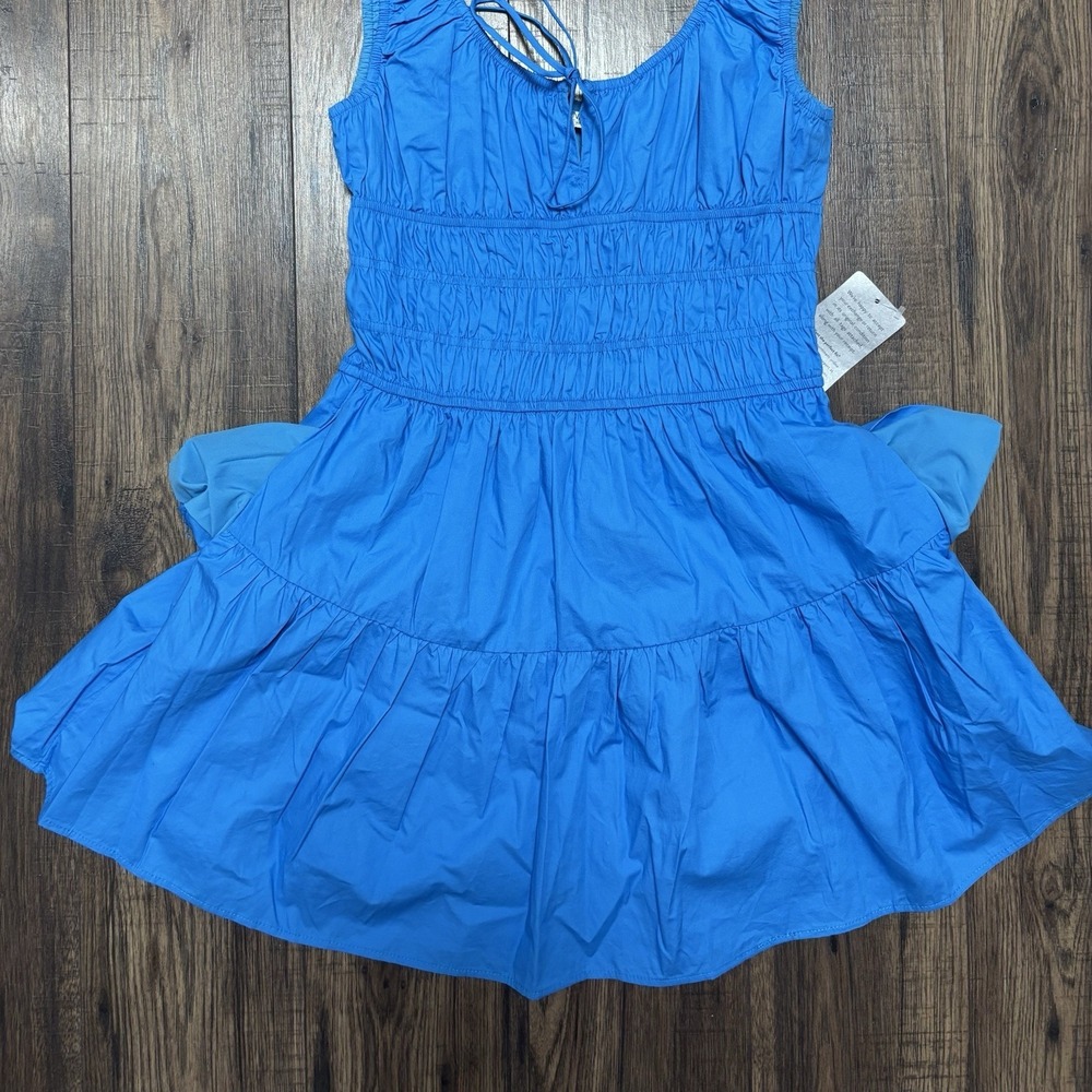 NIA Nordstrom Mini Dress Salt Cotton Mini Sundress Blue Women's Size Medium - Picture 4 of 10